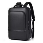 PU Leather Laptop Backpack for Men & Women | 15.6 Inch Laptop Bag |Travel Backpack with Multiple Compartments | Office & College Backpack | Black - Image 2