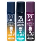 Pee Safe Toilet Seat Sanitizer Spray 75 ml (Mint, Lavender, Citrus, Pack of 3) | Reduces The Risk Of UTI & Other Infections | Protects From 99.9% Germs In 10 Seconds & Travel Friendly | Anti Odour - Image 2