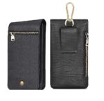 Phone Leather Bag Belt Pouch Waist Bag Large Capacity Zipper Wallet, Card Slots for vivo S17 / Y78 / S17e / X90s / Y36 5G / Y36 / V29 Lite / S17 Pro / Y35+ / Y35 Plus - Black - Image 2
