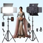 Photography Lighting Bi-Color 60W (Pro-800-1150 LED) with Barn Door 14" Panel LED Video Light, 7 Feet Adjustable Metal Tripod & Clamp, Light for Video/Photo/Live Streaming - Image 2