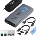 PiBOX India NVME M2 Enclosure Fan, SSD Enclosure - USB 3.2 10Gbps, Tool-Free M.2 NVMe Case, PCI-E NVMe Reader, USB-C, Supports M & B&M Keys, 2230/2242 - Image 2