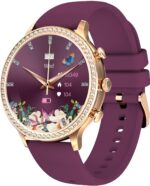 Pink Smart Watches for Women with Diamonds, Answer/Make Call Ladies Bluetooth Smartwatch for Android and iOS Phones, Rhinestone Fitness Activity Tracker Sleep Tracker Pedometer - Image 2