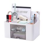 Plastic Pen Stand/Desk Organizer With Drawer& Compartments For Storing Pen, Pencil, Office Accessories, Stationery Items Study Table Holder. - Image 2