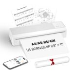 Portable Bluetooth Printer - Wireless Thermal Printer, Supports Multi-Size Thermal Paper, Compatible with Android and iOS Phones & PCs, 300DPI Inkless Printer for Travel, Office, School - Image 2