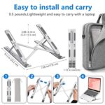 Portable Laptop Stand, Adjustable Height, Foldable, Aluminum Alloy, Grey, Overheating Protection for Laptops and MacBooks - Image 2