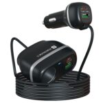Portronics Car Power Trail 111W Car Charger, 4 Port Fast Car Charger, Dual 30W Type-C PD, Dual 22.5W USB-A, Front&Back Seat Charging with Cigarette Lighter Socket, Car Travel Essentials for Road Trips - Image 2