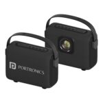 Portronics Resonate 14W Portable Bluetooth Speaker With LED Sunset Projection Lights, Upto 5 Hours Playtime, Bluetooth 5.3V, TWS Function, Handsfree Calling, Leather Handle, Type C Fast Charging-Black - Image 2