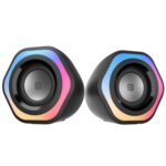 Portronics in Tune 4 6W Portable USB Powered Wired Speaker with Volume Control, 3.5mm AUX in, HD Sound, 2.0 Channel, RGB Lights, Gaming Speaker, Multimedia Speaker for PC, Desktop and Laptop(Black) - Image 2