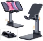Premium Smart Foldable Mobile Stand for Table and Bed, Height Adjustable Universal Phone Holder for All Smartphones & Tablet (Black) - Image 2