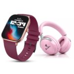 PunnkFunnk EchoPlus Headphones + H9 Smart Watch Combo – Wireless Bluetooth Headphones with Deep Bass & 40mm Drivers + H9 Smartwatch with HD Display, Fitness Tracker, Heart Rate Monitor, Long Battery - Image 2