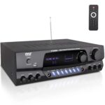 Pyle Wireless Bluetooth Power Amplifier System, 200 Watt Max, Home Theater Audio Stereo Receiver Box with FM/USB, Mic in, RCA Inputs, Echo & 2-Band EQ Control, Digital Display Screen - PT250BA - Image 2