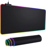 RGB Gaming Mouse Pad Extended Large LED Mouse Pad Anti-Slip Base Computer Keyboard Mouse Mat for Gaming Computer/Laptops/Office Desk (31.5 x 11.8 x 0.15 in, Black) - Image 2