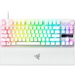 Razer Huntsman V3 Pro TKL 8KHz Esports Gaming Keyboard: Analog Optical Switches Gen 2-8000 Hz Polling Snap Tap - Rapid Trigger - Adjustable Actuation - Media Controls - PBT Keycaps - White - Image 2