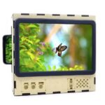 Retro Wooden TV Style Mobile Screen Magnifier Stand Smartphone Display Enlarger Phone Viewing Holder Vintage Television Design Hands Free Desk Stand Eye Protection (Beige) - Image 2