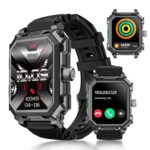 Rogbid Military Smart Watch for Men Women,2.02"HD 710mAh IP69 Waterproof Smartwatch,Monitors Blood Pressure, Heart Rate,Sleep,120+Sports Modes Outdoor Fitness Activity Tracker for Android iOS iPhone. - Image 2