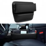 SIAGO Car Seat Gap Filler Organizer | Premium PU Leather Storage Box for Phone | Car Accessories for Keys, Cards & Coins | Universal Fit for Cars, SUVs & Trucks (Black) (SIA133) - Image 2