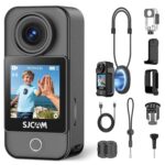 SJCAM C400,Pocket 4K Tiny POV Action Camera,Mini Magnetic Werable Body Camera, Horizon Lock 6-Axis Stabilizer,30M Waterproof, Touch Screen, Built-in Mic for Vlogging,with Helmet Mount Kits,Black - Image 2