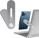 SOOPII Laptop Phone Holder, Laptop or Desktop Monitor Side Mount Phone Holder, Slim Portable Foldable Smartphone Stand, Computer Monitor Expansion Bracket, Compatible with Any Phone, Silver (JDL-35) - Image 2