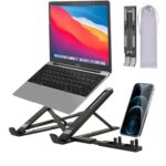 SOOPII Laptop Stand + Detachable Mobile Stand, Computer Stand, Ergonomic ABS Laptop Stand/Riser for Desk, with Heat-Vent Design, Compatible with Mac Book, Air, Pro, Dell XPS, Alien Ware, All Laptops - Image 2
