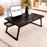 SPHENI Smart Multipurpose Foldable Laptop Table with Cup Holder, Study Table, Bed Table, Breakfast Table, Foldable and Portable/Ergonomic & Rounded Edges/Non-Slip Legs (AUS FLOWER COTTED) - Image 2