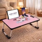 SPHENI Wood Smart Multipurpose Foldable Laptop Table with Cup Holder, Study Table, Bed Table, Breakfast Table, Foldable and Portable/Ergonomic & Rounded Edges/Non-Slip Legs (UNICORN*NEW) - Image 2
