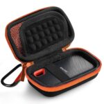SSD Case Cover Compatible for SanDisk Extreme Pro/SanDisk Extreme Portable External SSD 500GB-2TB, Travel Case Protective Cover Storage Bag(Not Included SSD), Orange - Image 2