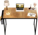 STAR WORK - Vintage Home Office Desk, Modern Industrial Simple Style Computer Desk, Workstation, Sturdy Writing Desk with Storage Bag and Hook (30"(H) X32"(W) X19"(D) in (Small)) - Image 2