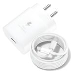 Samsung 25W Type-C Travel Adapter & USB C Cable Combo Mobile Charger Super Fast Charging Adaptor With PD Charging For Samsung Galaxy S24 Ultra S23 S22 S21 fe S20 S20+ M14 5G M34 M54 M53 5g M33 - White - Image 2