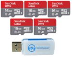 SanDisk 16GB Micro Ultra Memory Card (5 Pack Bundle) 98MB/s Speed Class 10, SDHC Works with Android Phones, Galaxy Tablets (SDSQUAR-016G-GN6MN) Plus 1 Everything But Stromboli (TM) MicroSD Card Reader - Image 2