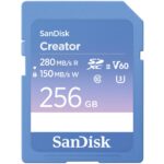 SanDisk Creator SD UHS-II Card 256GB, Read speeds up to 280MB/s, Write speeds up to 150MB/s, 4K UHD/6K Video, V60, 1 Month Adobe Creative Cloud Included - Image 2