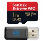 SanDisk MicroSD Card 1TB Extreme Pro Compatible with DJI Avata 2, Mini 4K Drones (SDSQXCD-1T00-GN6MA) V30 Card 200 MB/s - Bundle with 1 Everything But Stromboli MicroSDXC Card Reader - Image 2
