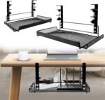 Seadra No Drilling Under Desk Cable Management Metal Cable Management Tray Under Desk with Clamp - Image 2