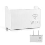 Self-Adhesive Wall Mounted Wireless WiFi Router Holder Shelf Storage Box, ABS Plastic Cable Storage Box, Hanging Power Decor Stripe Bracket Box for Home Room Power WiFi Router Box - Image 2