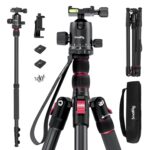 SmallRig 78" Camera Tripod, Foldable Aluminum Tripod & Monopod, 360°Ball Head Detachable and Quick Release Plate, Payload 33lb, Adjustable Height from 18.5" to 78" for Camera, Phone - 3474C - Image 2