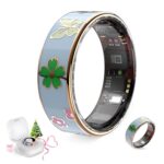 Smart Ring for Women & Men, Enamel Smart Ring，Health Fitness Tracker with Heart Rate Monitor,Sleep Tracking, Step Counter, for iPhone Android Blue (#8) - Image 2