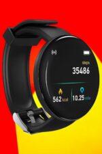Smart Watch for Men, Black, 1.3 Inch Display, Heart Rate Monitoring, Fitness Tracker Pro, Silicone Band, Water Resistant - Image 2