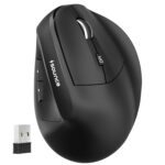 Sounce ErgoFlow Vertical Wireless Mouse – Bluetooth & 2.4GHz Dual Mode, 800/1600/2400/3200/4000 DPI Adjustable, 6 Buttons, Rechargeable Battery, Silent Click, Ergonomic Design (Black) - Image 2