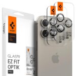 Spigen EZ Fit Optik Pro Tempered Glass Camera Lens Protector Guard for iPhone 16 Pro / 16 Pro Max / 15 Pro / 15 Pro Max / 14 Pro / 14 Pro Max (Natural Titanium) - 2 Pack - Image 2
