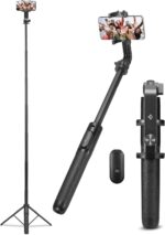 Spigen S560 Selfie Stick Tripod, [1.6m Extra Long] [Reinforced Tripod Stand] with Wireless Blutooth Remote, All-in-One Phone Tripod for iPhone, Samsung Android, Camera, GoPro and More - Black - Image 2