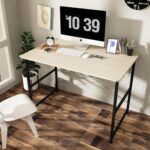 Study Table Computer Desk for Adults 【L90xW60cm】 Office Desk, pc Desktop Table with Smooth Edges and Round Corner (Natural) - Image 2