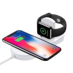T Teclusive 2 in 1 Wireless Charger Compatible for iPhone iWatch | Smart Qi Wireless Charging Compatible for iPhone 11 Pro Max / 11 / XS Max/X/XR and iWatch Series 7/6 / SE / 5/4 (White) - Image 2