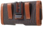 TDG® Dual Tone Faux Leather Pouch Holster Belt Clip Case with Belt Loop & Magnetic Flap Compatible for Oppo A15s - Image 2