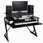 TEKAVO Banin Music Studio Desk | Monitor Riser with Keyboard Tray | Workstation, Laptop PC Computer, Gaming, Music Instrument Table for Music Producers | Black Wood | Metal (120Cm x 60Cm) | DIY - Image 2