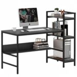 TEKAVO Bravo Computer Table for Home Pc | Office Table for Home | Wooden Study Desk with Book Shelf | Desktop Table | Large Workstation Table, 150 Cm x 60 Cm x 75 Cm, Black Wood, Metal - DIY - Image 2
