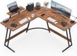 TEKAVO Deskio Siyora L Shaped Table I Computer Table for Home Pc I Office Computer Table for Home I Rounded Corner Desk I Gaming I Worktable (130 Cm x 50 Cm x 75 Cm) Brown Wood, Metal - DIY - Image 2