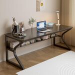 TEKAVO Kynes Computer Table for Home Pc | Office Table for Home with Lower Shelf, Laptop Table, Work Table, Study Table, Modern Workstation | Black Wood, Metal, (150 Cm x 60 Cm x 75 Cm) - DIY - Image 2