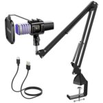 TONOR USB Gaming Microphone, RGB Streaming Microfono Set, PC Podcast Recording Computer Mic for PS4/5, Discord, Twitch, Cardioid Condenser Mic with Adjustable Boom Arm Stand TC30S+ - Image 2