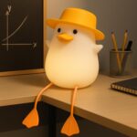 TOYTONIC Silicone Duck Night Lamp Soft LED Bedside Light with Touch Control & 7-Color Changing, USB Rechargeable Nursery Lamp for Kids Bedroom, Cute Animal Shape Baby Nightlight & Gift, Mobile Holder - Image 2