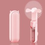 TechPride Mini Handheld Fan, Portable Folding Fan with Type-C Charging, 2000mAh Rechargeable Battery, 3-Speed Cooling USB Desk Fan, Pink (Pink) - Image 2