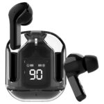 Transparent Earbuds with Smart Touch Control, LED Digital Display ENC Buds Bluetooth Headset (Black) - Image 2